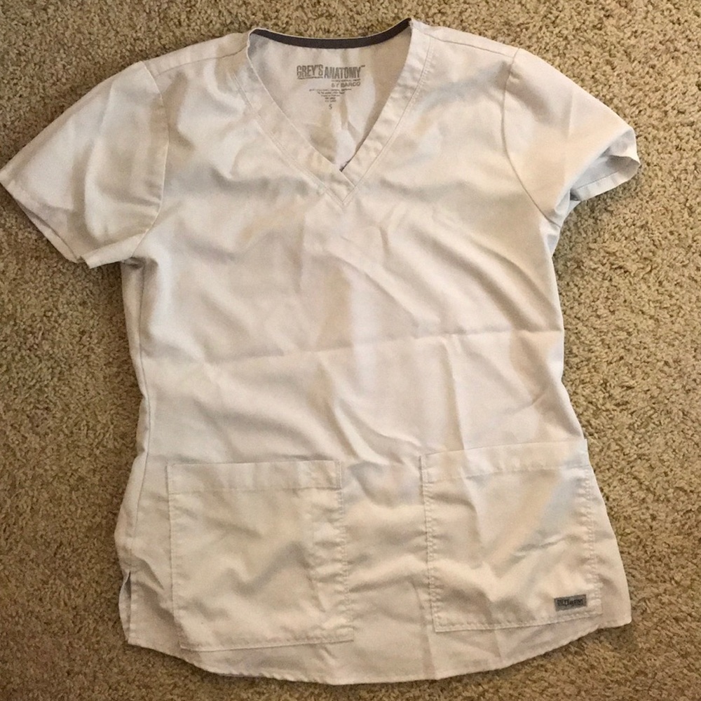 XS Grey’s Anatomy scrub top & white joggers